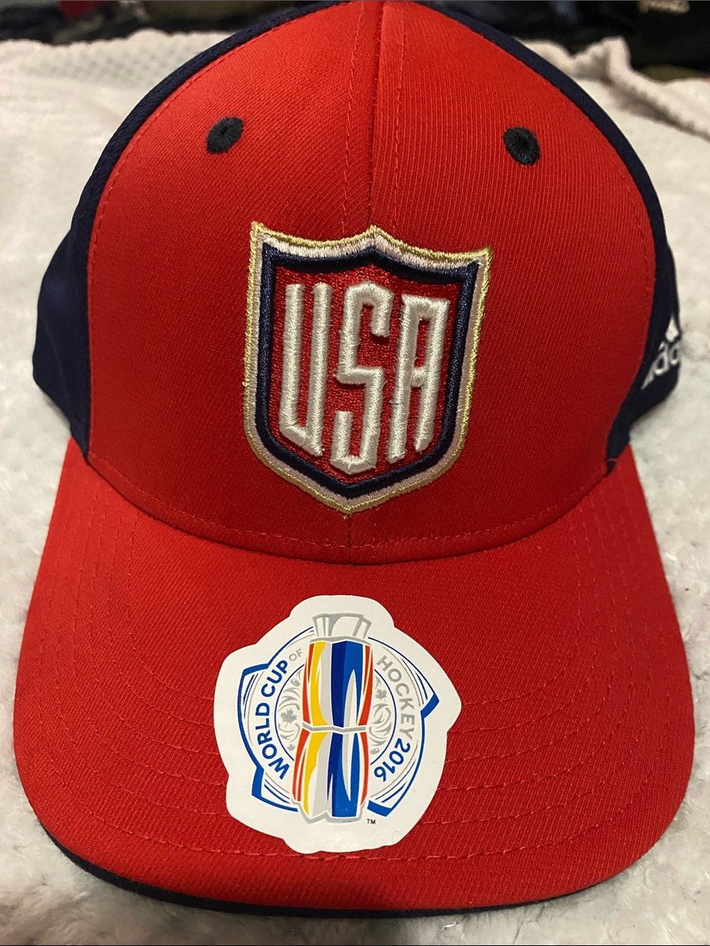 adidas Red and Navy Kids USA Baseball Cap